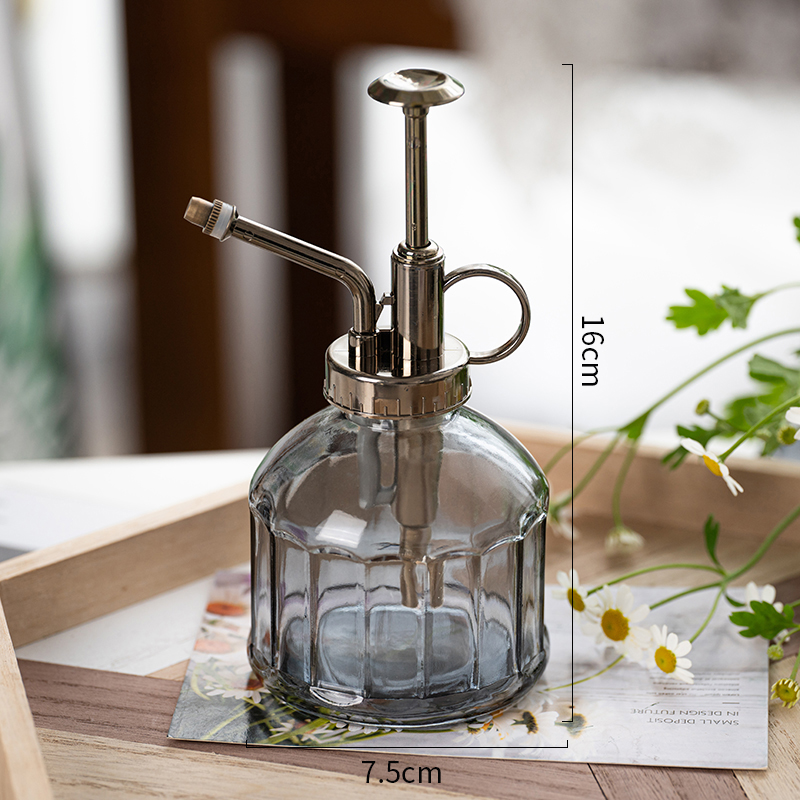 Glas præget lufttryk havearbejde lille vandkande desinfektion vanding flaske husholdnings glas sprayflaske: C1-1 stk