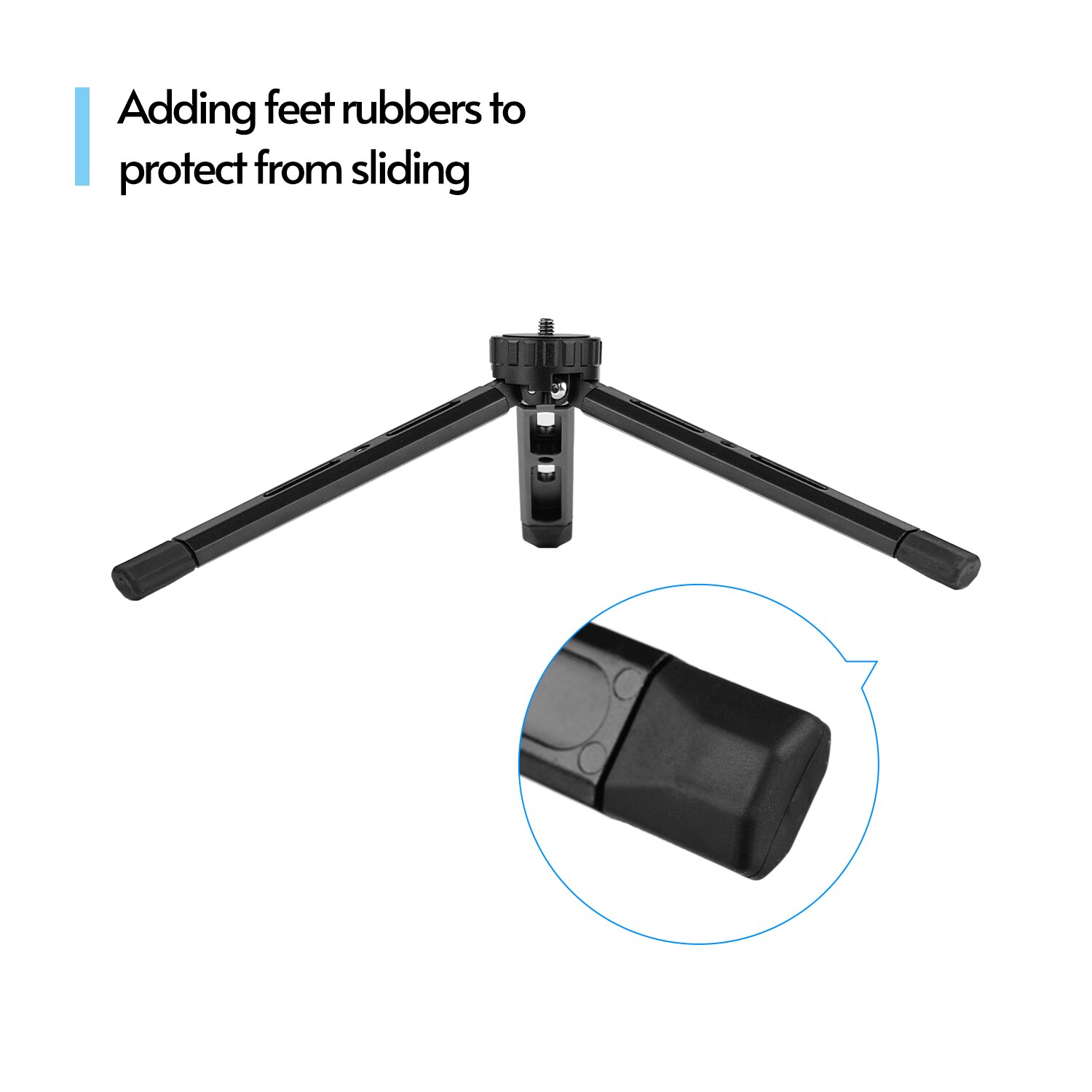 Mini treppiede pieghevole da tavolo in lega di alluminio con attacco a vite 1/4 per fotocamera DSLR Smartphone stabilizzatore di luce a LED Max. Carico 15KG