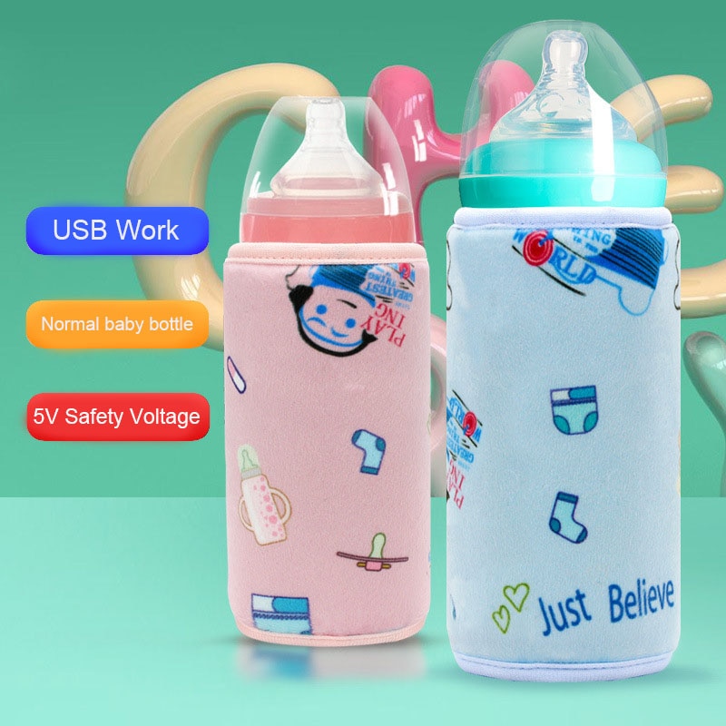 USB Milk Water Warmer Baby Bottle Travel Portable Car Outdoor Infant Feeding Bottle Heated Cover Insulation Thermostat Heater