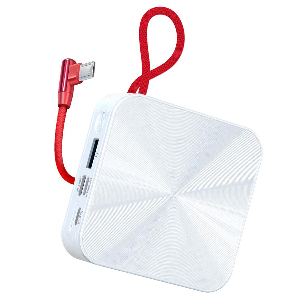 Batterie externe Portable mince Powerbank 10000 mah batterie externe Micro / Type C batterie universelle rapide pour téléphone Portable: Micro White