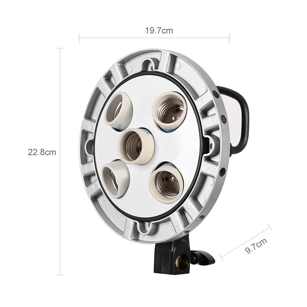 Godox foto studio TL-5 5in1 E27 presa tricolore lampadina lampada testa multi-supporto per illuminazione fotografica
