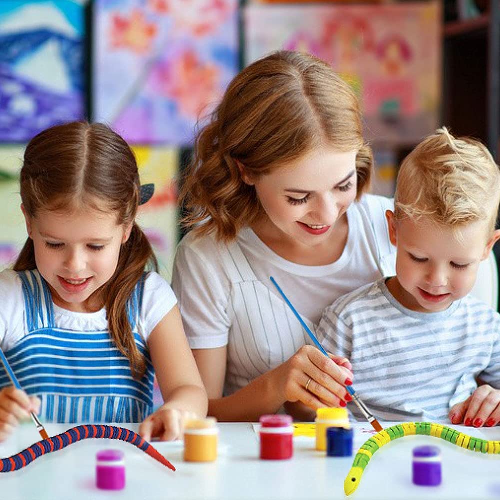 10Pcs 12 Inch Unfinished Wooden Wiggly Snakes Jointed Flexible Wooden Snake Blank Animal Model Crafts Toys for Arts