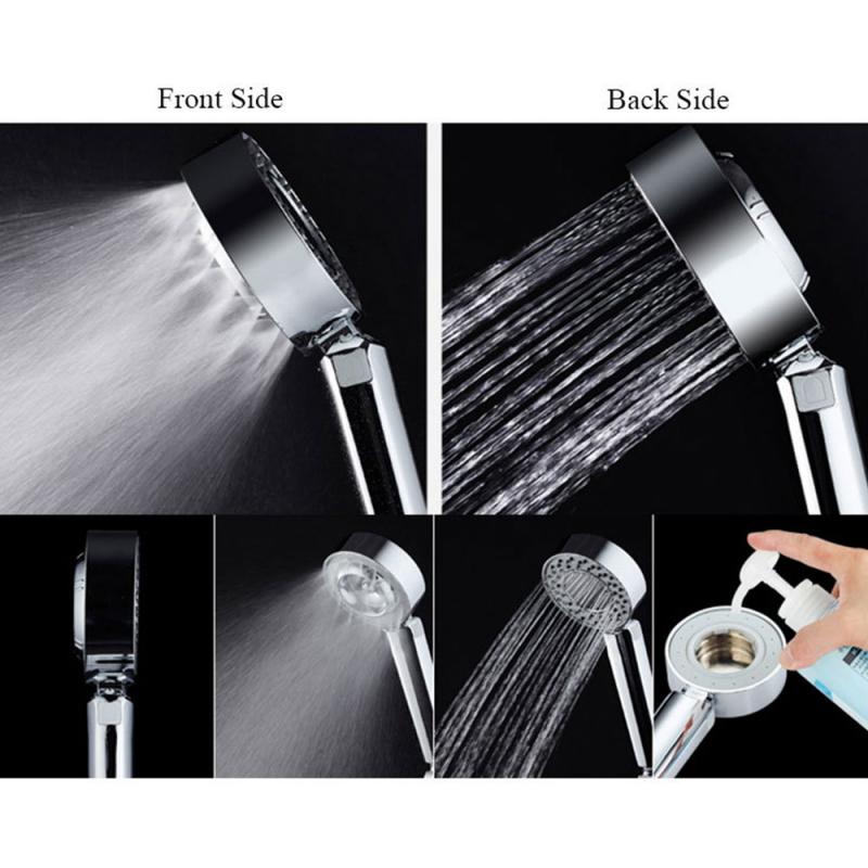 Double-sided Bath Shower Head 3 Modes Water Saving handheld shower head high pressure chrome Bathroom Shower Nozzle