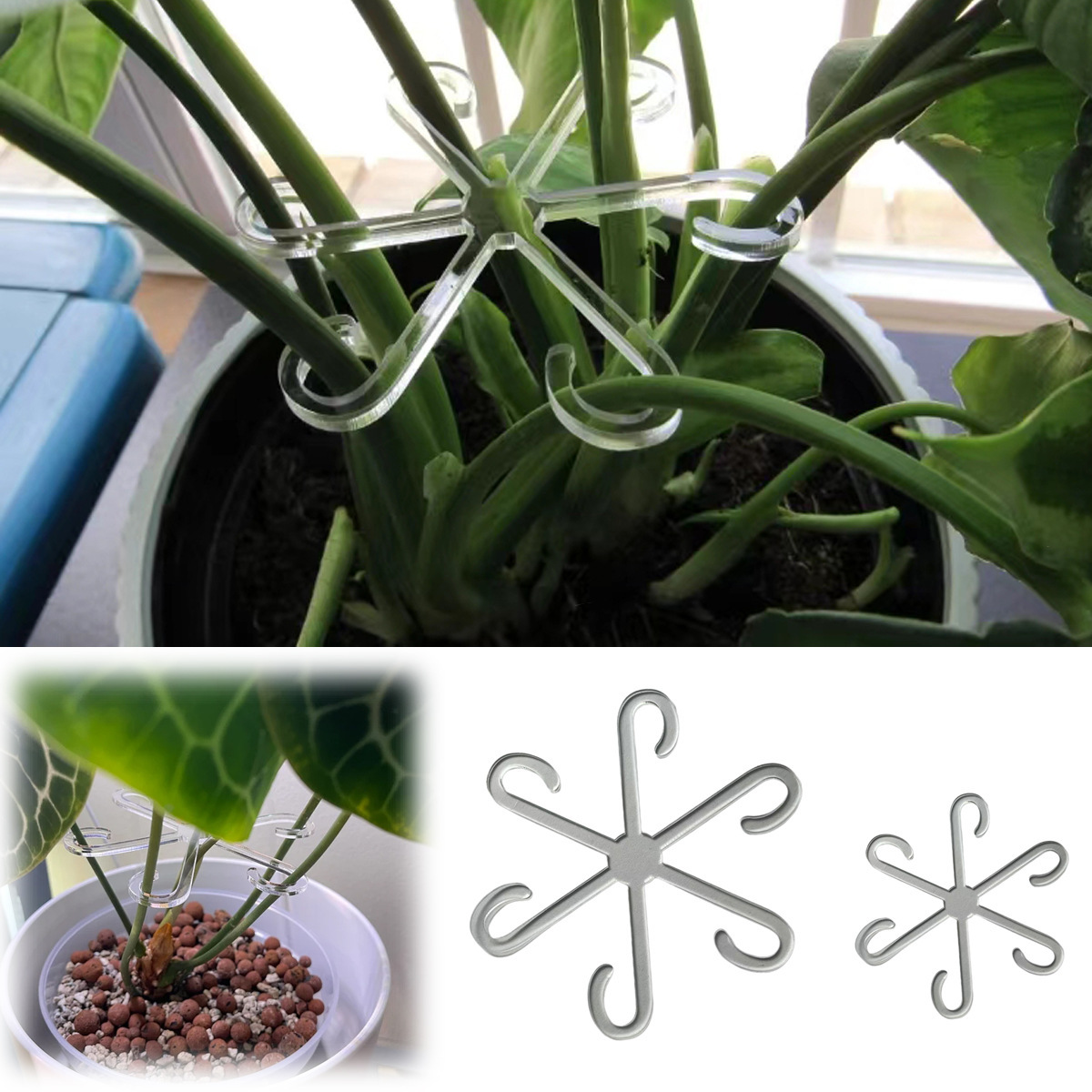 Soporte de tallo de planta Alocasia Monstera, Clips de soporte de hoja de vid para plantas trepadoras para crecer en posición vertical y hacer más saludable