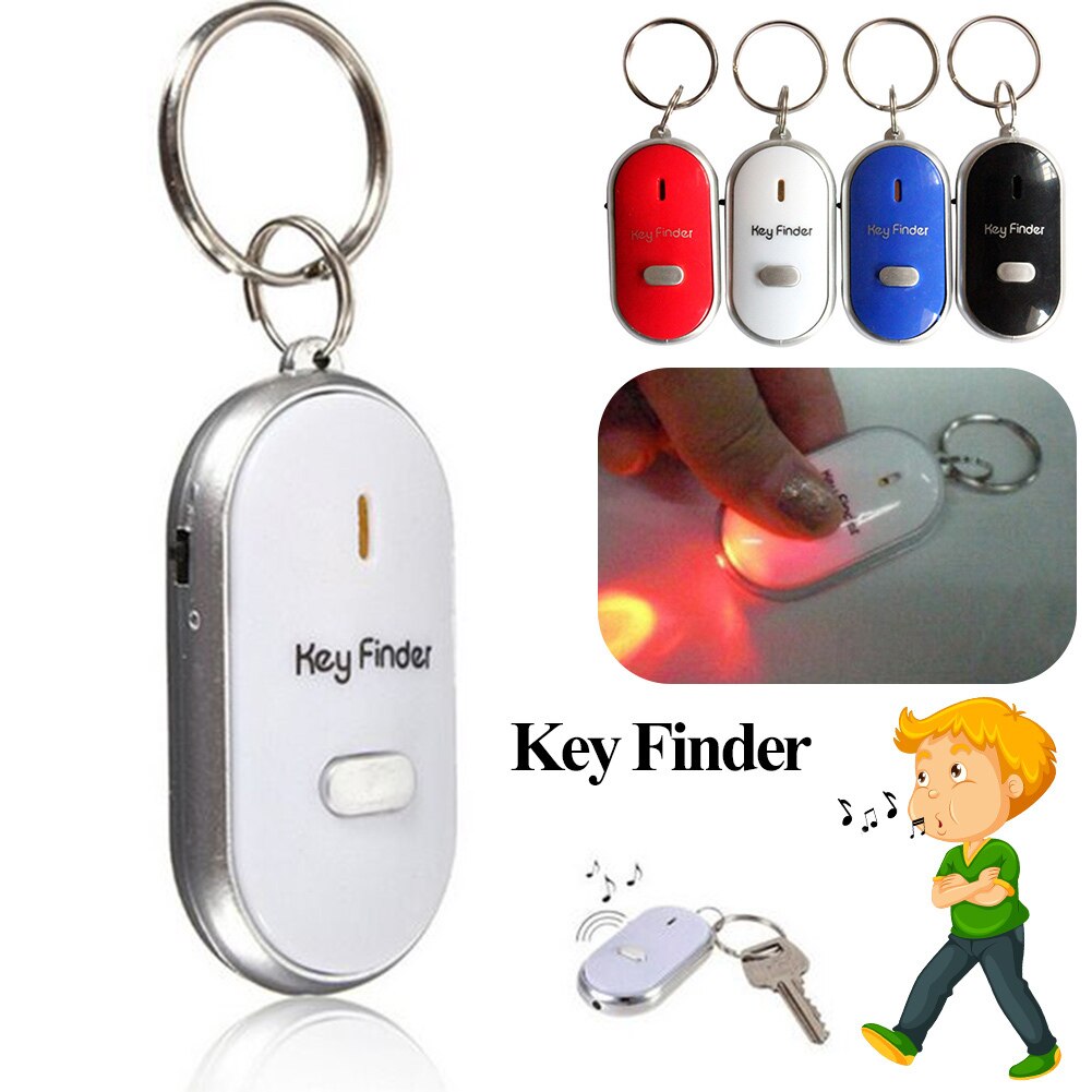 Pfeife Schlüssel Finder Blinkt Piepen Fernbedienung Verloren Keyfinder Lokalisierer mit LED-Taschenlampe Anti Verloren Finder