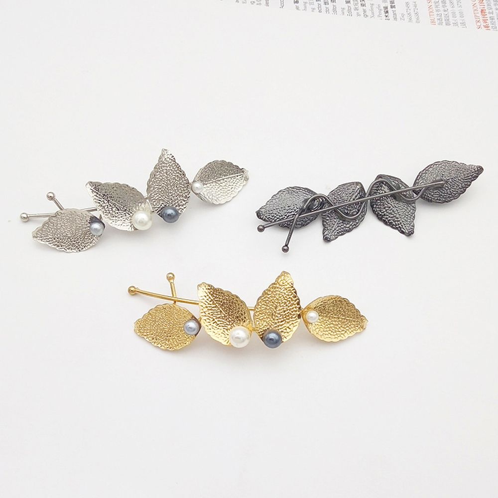 Vintage Blad Haarspeld Barrette Goud - Minimalistisch Metaal Voor Vrouwen En Meisjes