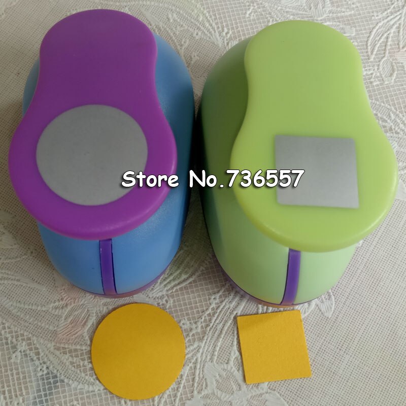 2pcs(2.5cm) circle and square shape craft punch set Punch Craft Scrapbooking school Paper Puncher eva hole punch