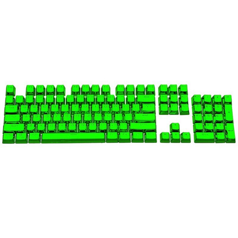 Teclas metálicas galvanizadas de Color dorado, 104 teclas, 87 teclas, 81 teclas para teclado mecánico retroiluminado, PBT, doble disparo bicolor: Verde