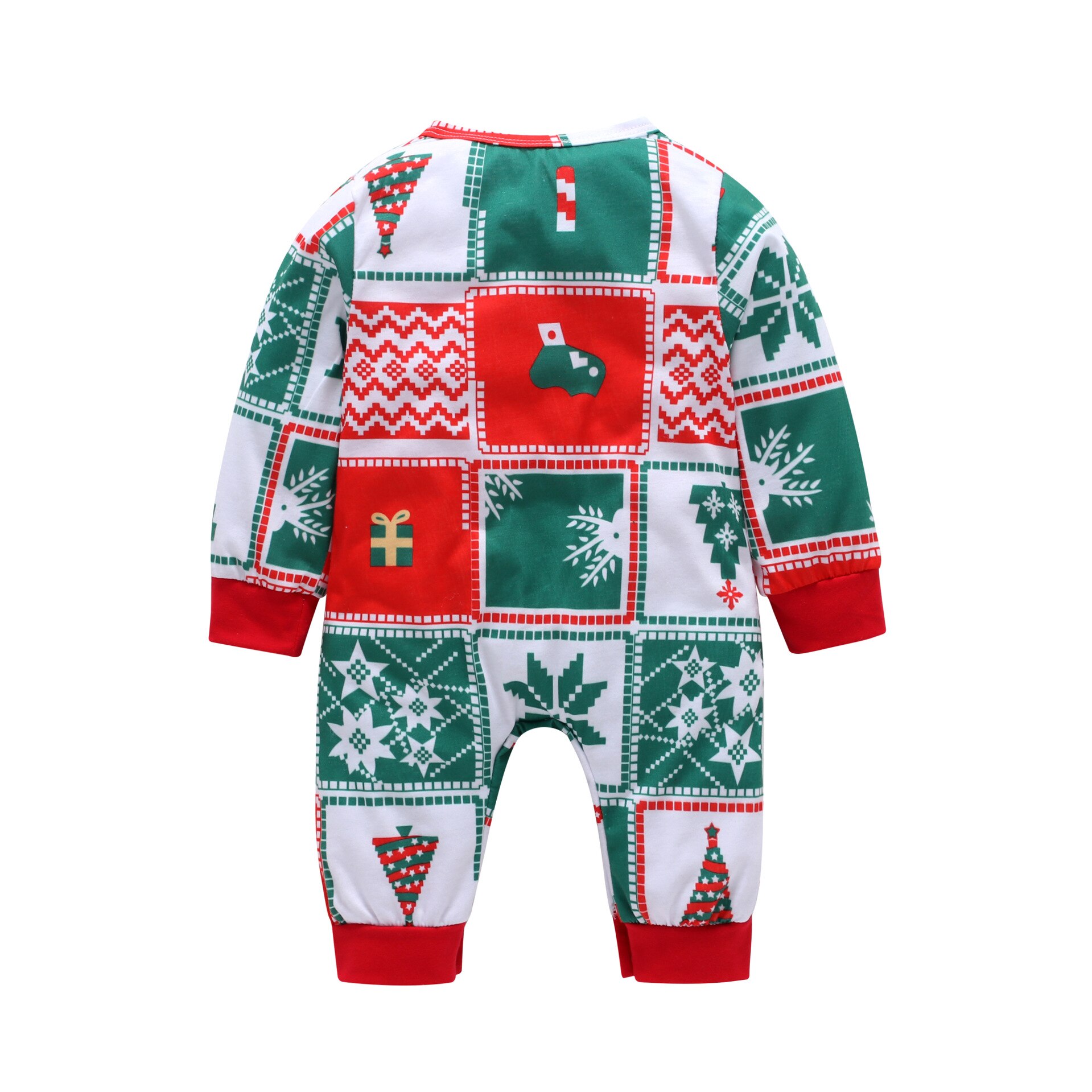 Newborn Baby Boys Girls Cotton Xmas Zipper Romper Jumpsuit Outfits Set baby girl boy christmas xmas romper baby girl boy