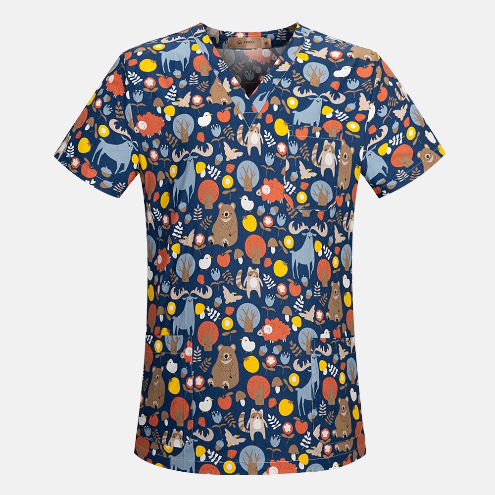 Schoonheidssalon Vrouwelijke Scrub Ademend Mode Werkkleding Uniform Laboratorium Werkkleding Kleding Tops: top / XXL