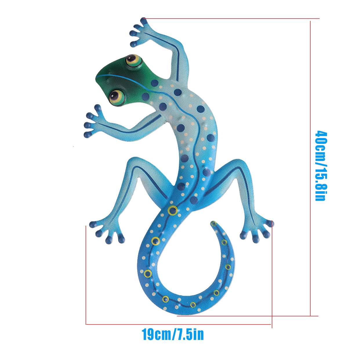 Metal gecko vægindretning med glas til dekoration af hjemmet og miniaturer haven statuer udendørs fe haver ornamenter fe
