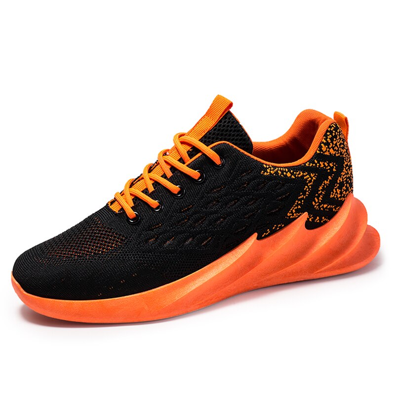 Baskets pour Jogging en maille respirante pour homme, chaussures squelette, collection décontracté, collection à lacets: Orange / 8.5