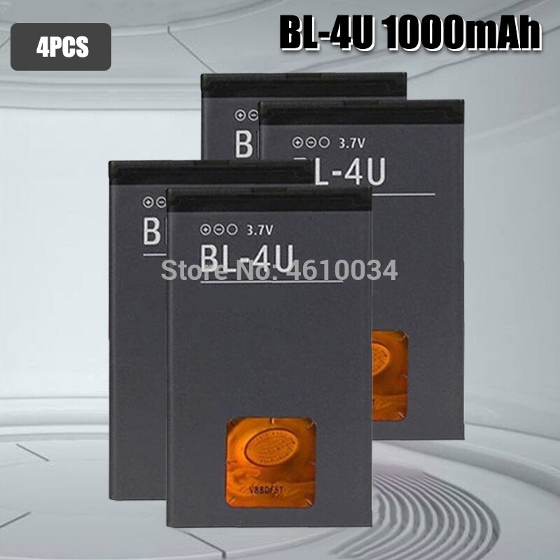 BL-4U BL4U Bl 4U1000mAh Li-Polymeer Telefoon Batterij Voor Nokia 3120c 5250 206 515 5330 5530XM Xpressmusic 5730 6212c: 4pcs