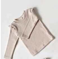 Baby Meisjes Katoenen T-shirt Lange Mouw Effen Kleur Tops Tees Lente Herfst Peuter Pasgeboren Kleding Casual: Beige / 3-6M