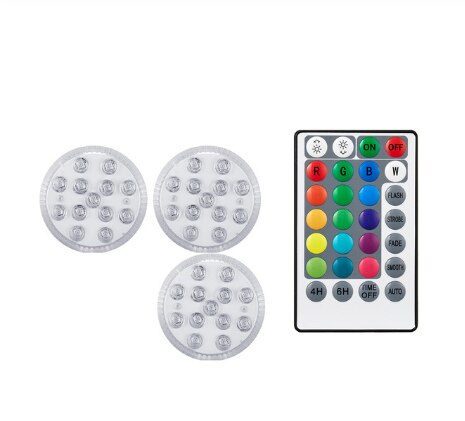 28key RF remote distance 50m Magnetic Submersible 13 Led RGB Light with Suction Cup for Fountain Pool Underwater Night Lamp: 1 controller 3 light