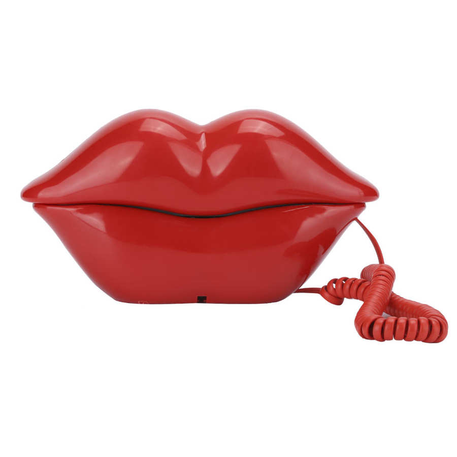 Telefone fixo em forma de lábio, telefone fixo na mesa e com fio vermelho, para decoração em casa, escritório e hotel