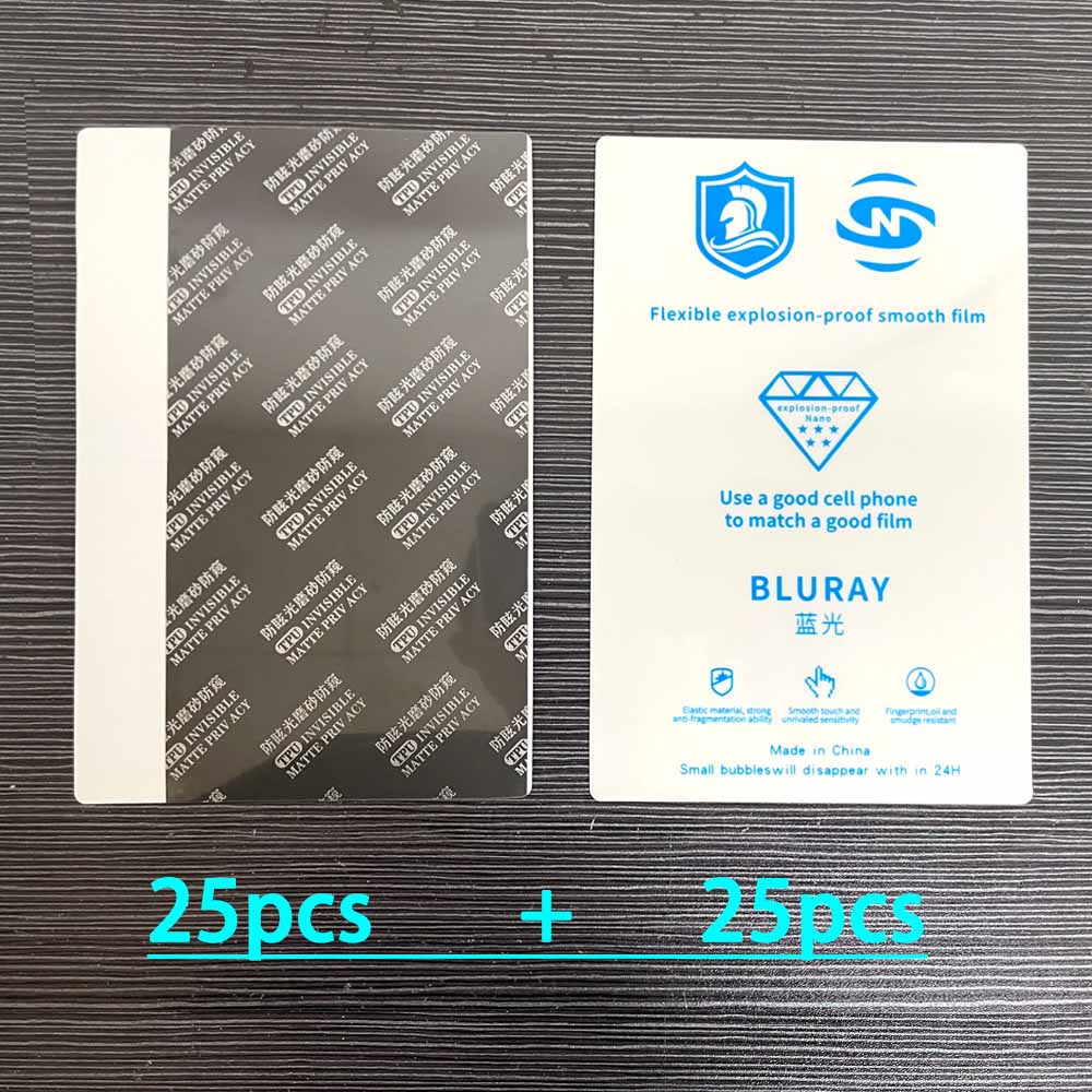 50pcs Hydrogel Film Privacy Screen Protector Matte HD Clear Sheet Anti-blue Ray Cellphone Movies for Auto Cut Machine Plotter: Copper