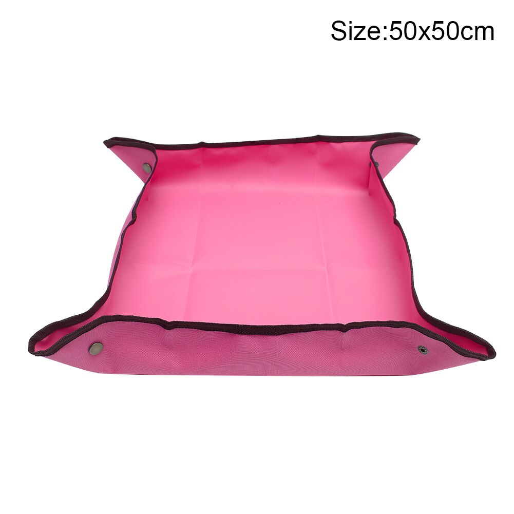 Lona para trasplantar de jardín, tela impermeable reutilizable para plantas de interior, tapete cuadrado para macetas, plegable y portátil: Pink 50x50cm