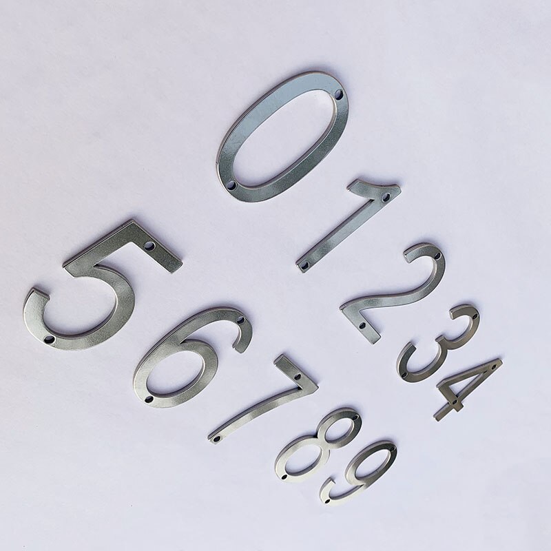 50mm Stainless Steel House Numbers With Screws Metal Digital Label Doorplate Door Plaque Number Signs For Mailbox Street Numbers