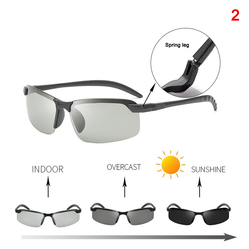 Photochromic Sunglasses for Men Sports PC Frame Men Sunglasses Polarized UV400 Protection Anti-blue Ray Fishing Sunglasses: 2
