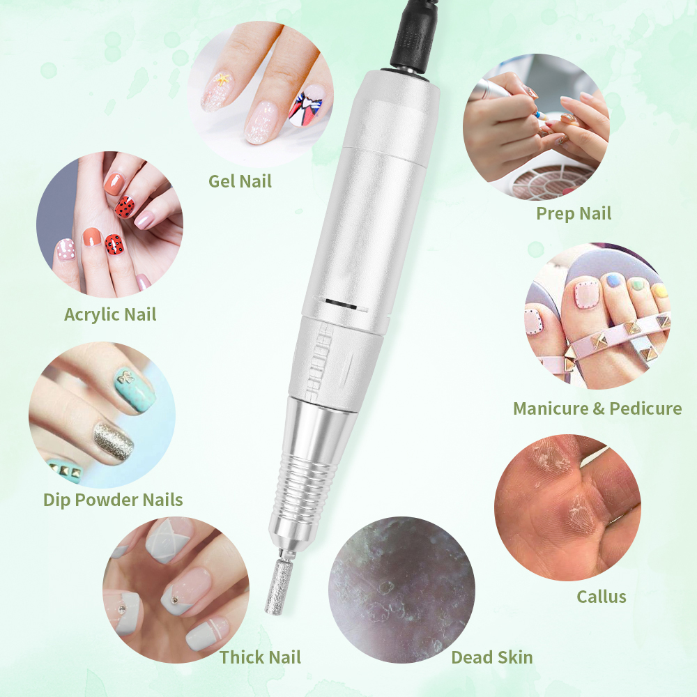 Micro motor para manicure, aparelho elétrico portátil para manicure, pedicure, 30000rpm, polimento, lixa de unha