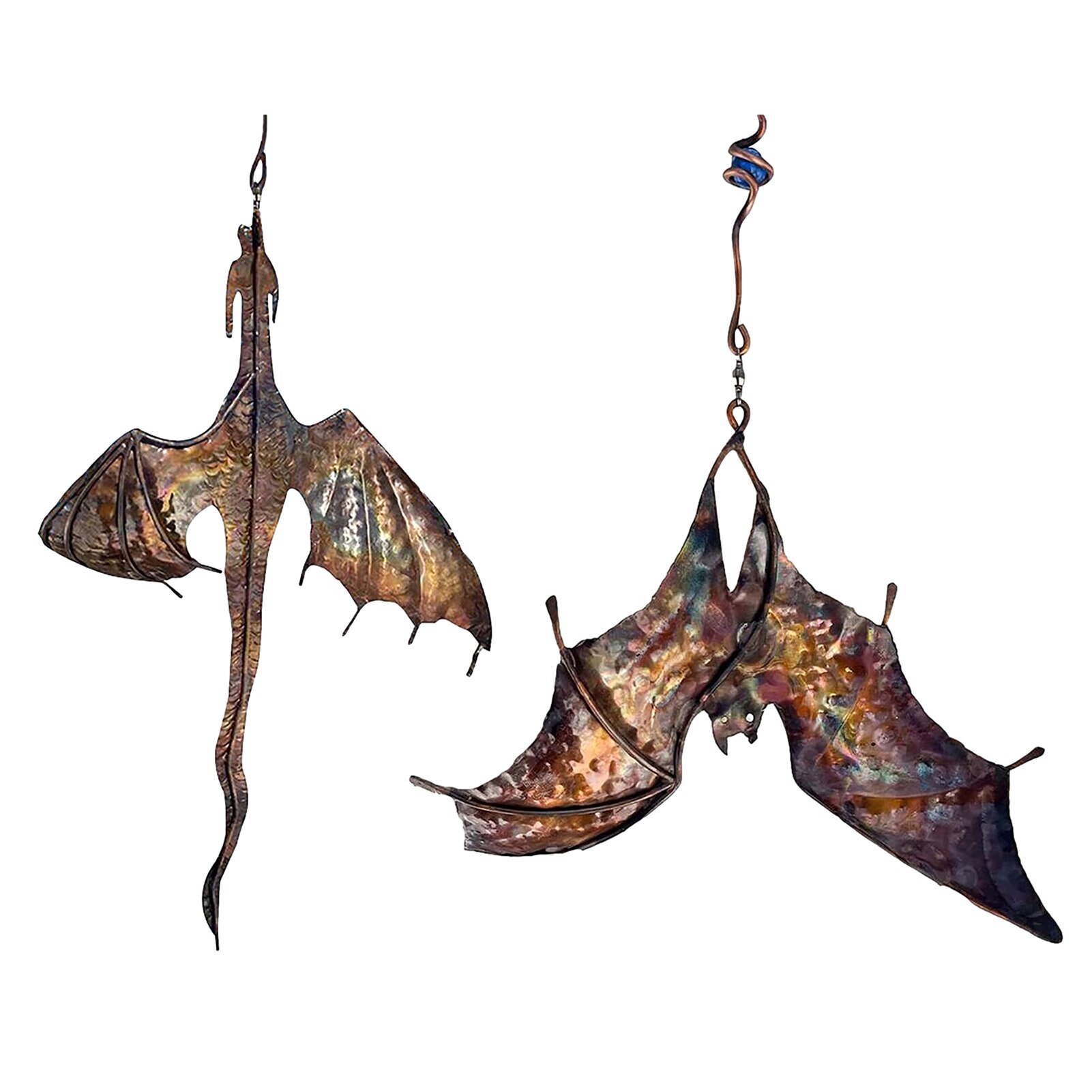 Interesting Bat And Dragon Shape Iron Wind Chimes Sculpture Of Art Garden Crafts And Outdoor Decorations Amazing Artist