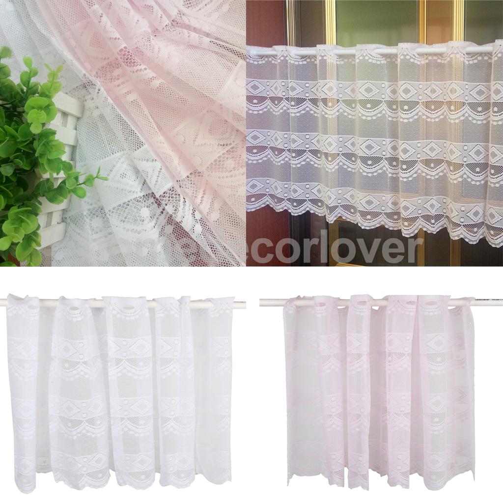 Fönster dressing polyester net kort gardin hem kök cafe gardin nivå halva fönster valances , 20 x 63 tum