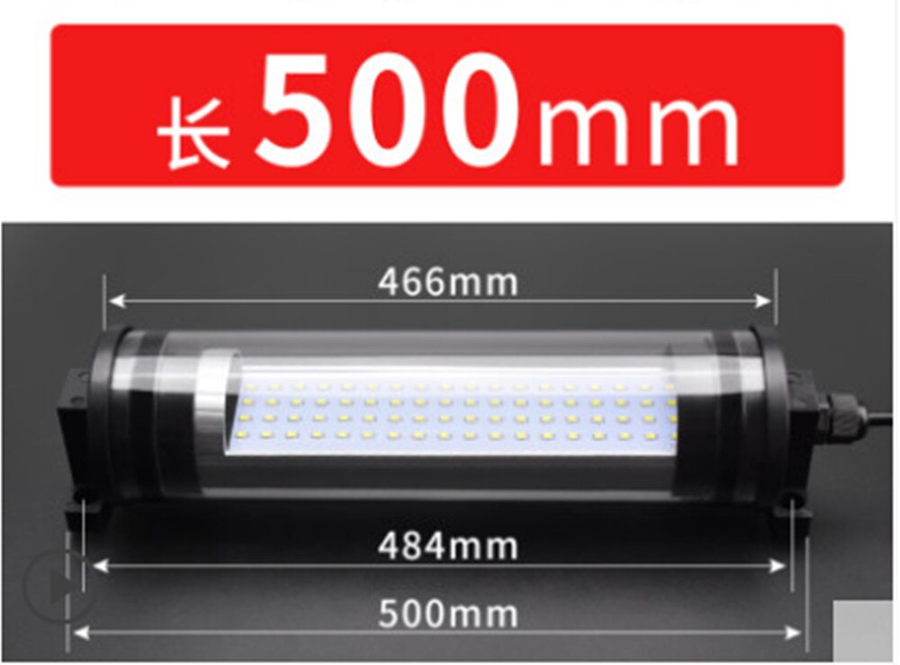 Led værktøjsmaskine arbejdslampe cnc drejebænk belysning fluorescerende lampe værktøjsmaskine lampe olietæt vandtæt 220v 24v: 18w 500mm / 24v