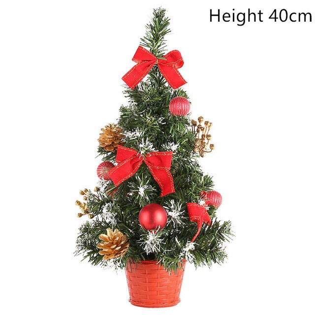 20/30/40CM Mini Table Christmas Tree LED light home Decoration Tabletop Pine Tree Xmas Tree Christmas Decoration Year: 40cm-red