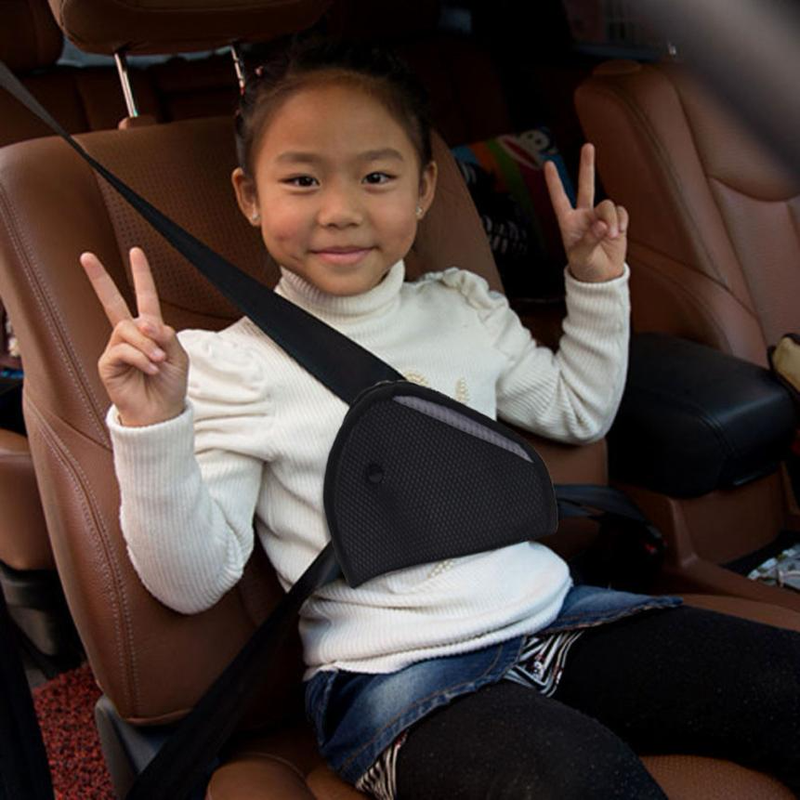 Bil baby sikkerhedsseleholder sort børnesikkerhedsdæksel skulderjustering resistent beskytte bil sikker pasform sikkerhedssele robust justering