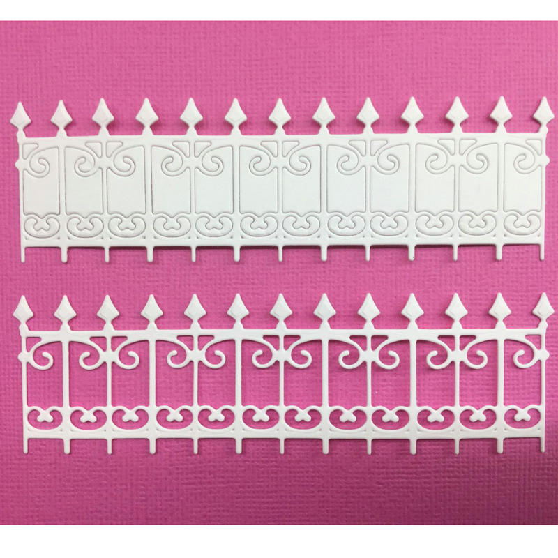 Gate Fence Edge Carbon Decorative Paper Cards Template Scrapbooking Embossing Dies Cut Stencils DIY Handcrafts Decorative Cards