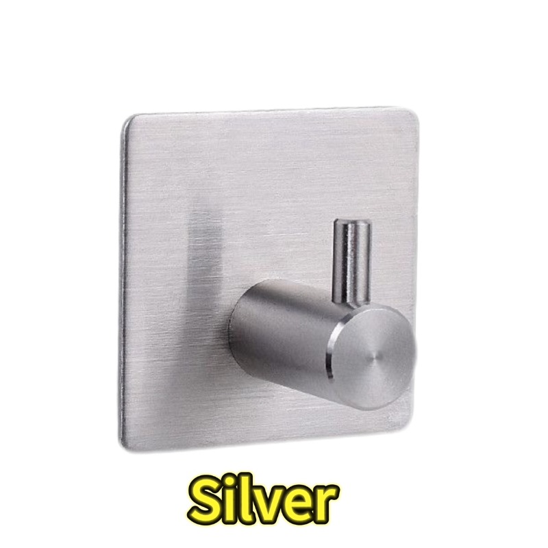 10/1 stk. selvklebende kroker kraftige veggkroker i rustfritt stål for håndklehengere, kleshengere til bad og kjøkken: Xxl / Sølv