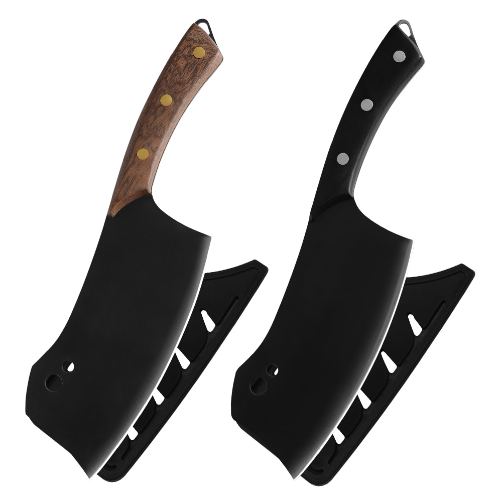 Sowoll 7 inch koksmessenset van roestvrij staal, slagersmes met volledige tang, keukenhakmes voor vlees, vis, groente en kookgereedschap