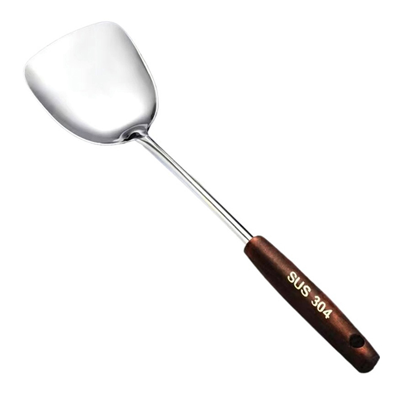 1pc utensílios de cozinha de aço inoxidável wok espátula ferro e concha conjunto de ferramentas espátula para cozinhar acessórios de cozinha essenciais