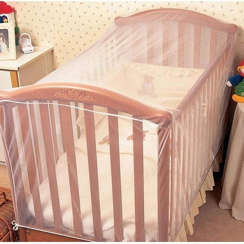Summer Crib Mosquito Net Four Seasons Universal Foldable Breathable Crib Net Baby Bed Anti-mosquito White Mesh Cover 135*60*90CM: Default Title