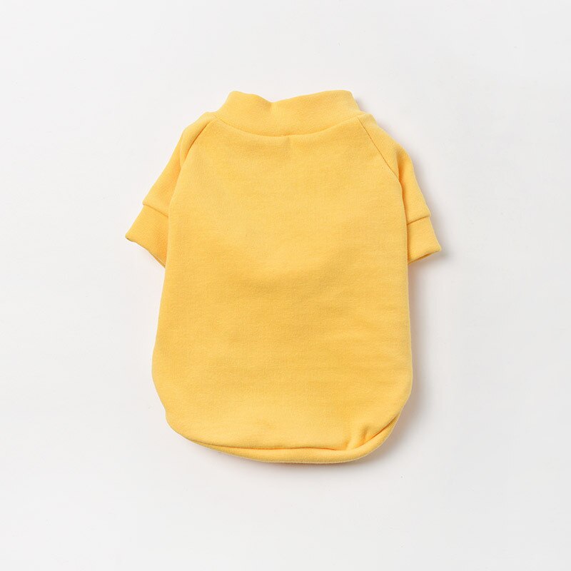 Pet Cat Clothes Simple Solid Color Warm Cat Vest Soft Pure Cotton Cat Shirt Suitable For Small Cat Coat: Yellow / M