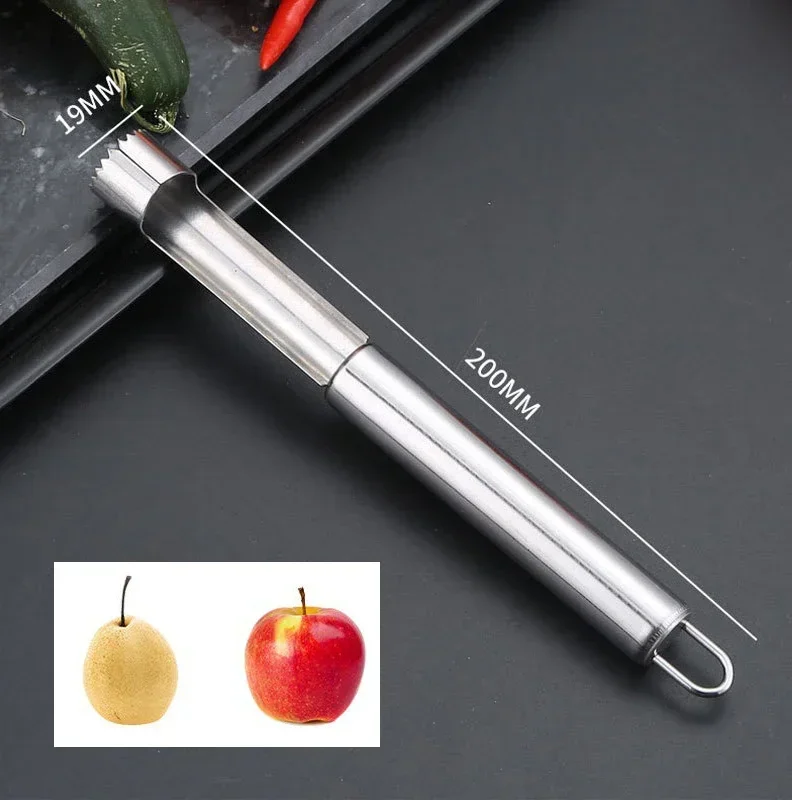 Roestvrijstalen fruitboor Appelzaadverwijderaar Thuis Groentegereedschap voor rode dadels Peer Meidoorn Coole gadgets Keukenaccessoires: Donker Kaki