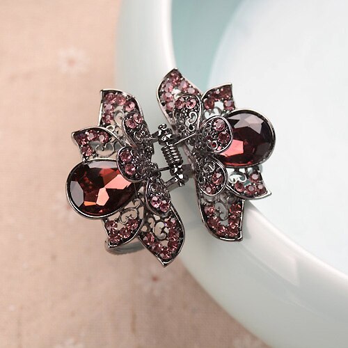 retro Blume Strass Haar Clip Haarnadeln Kristall Krabbe Haar Krallen Für Frauen Mädchen Haar Zubehör