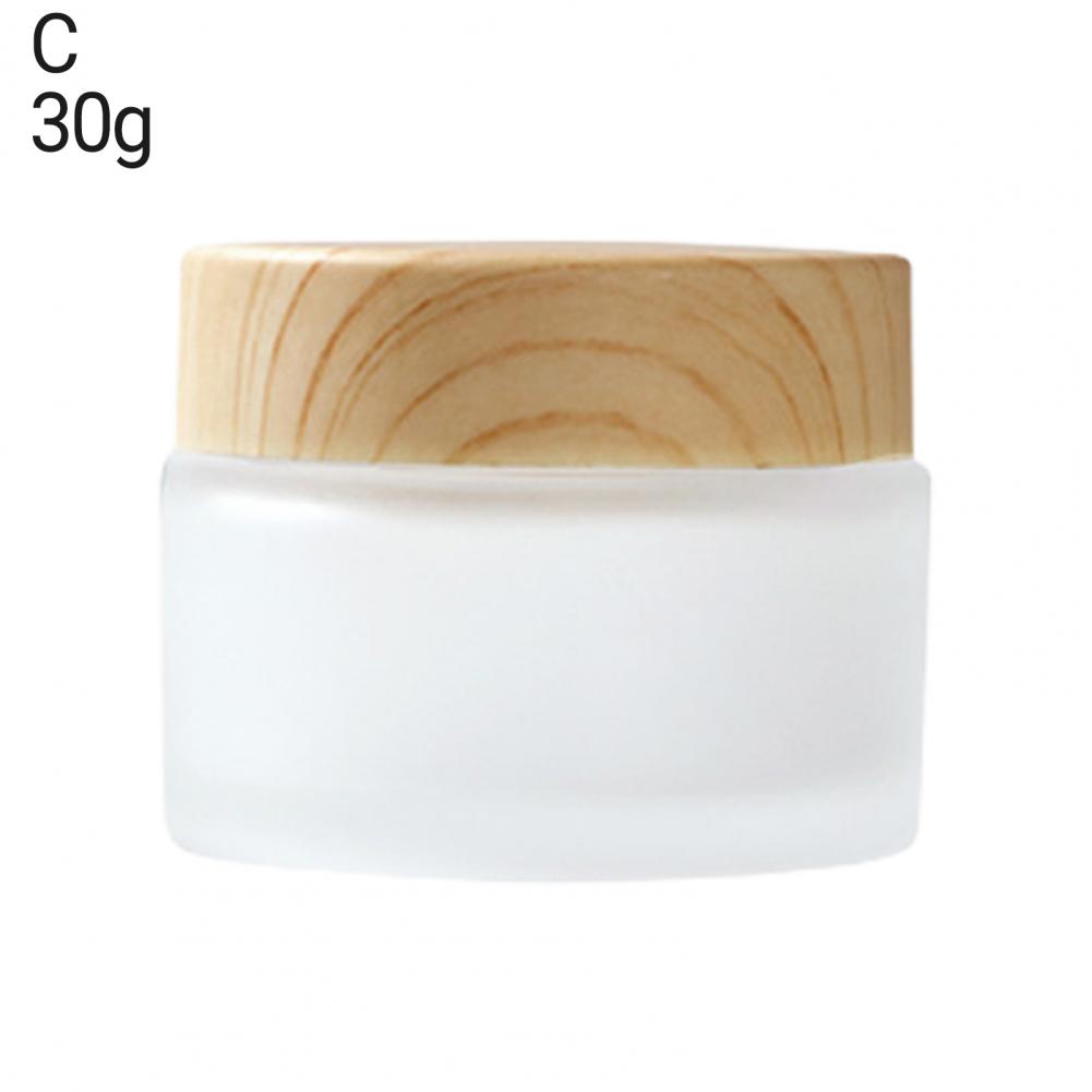 Bouteille vide de 30ml/50ml/80ml/10g/20g/30g, Surface mate avec couvercle en Grain de bois, vaporisateur de cosmétiques en verre pour voyage: LC