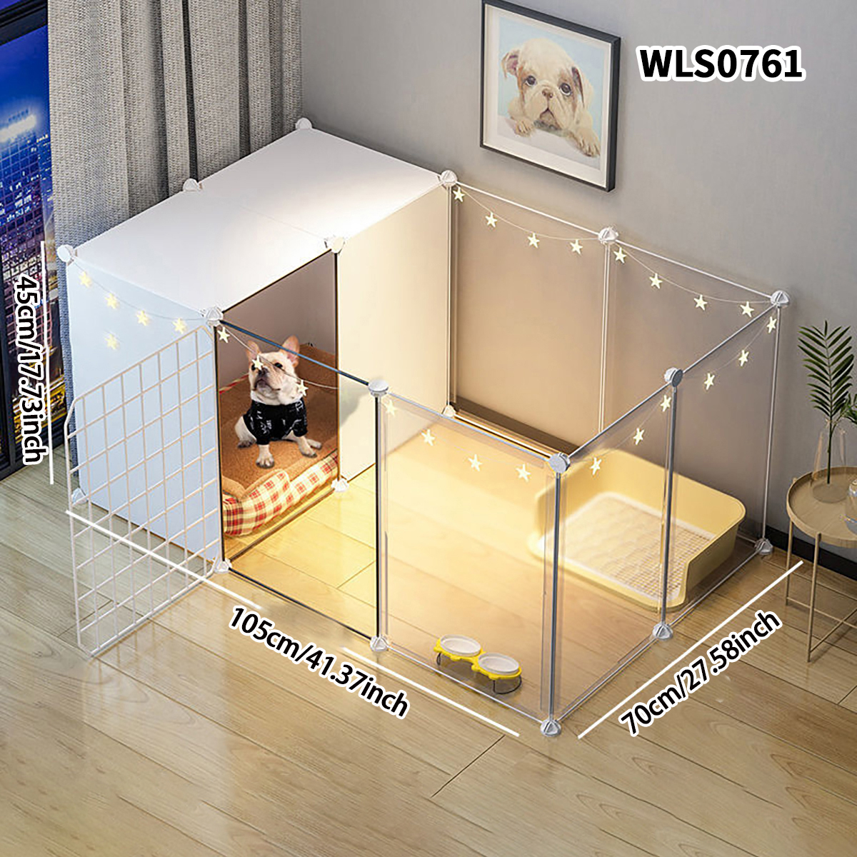 Valla para mascotas, puerta de aislamiento para perros, jaula para perros, barandilla de hierro para perros de tamaño pequeño, Perrera interior de peluche, valla para el hogar, jaula para perros: Rojo