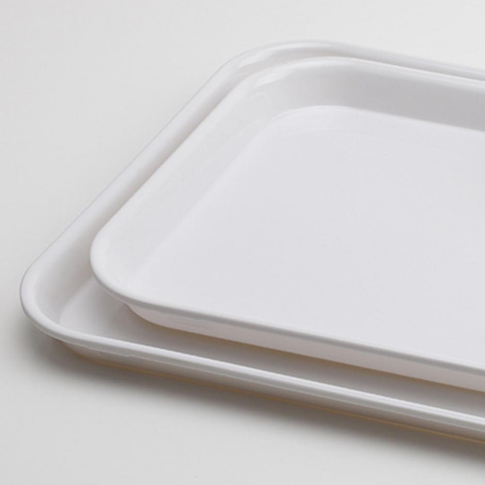 Bandeja de plástico blanca para servir, bandejas decorativas apilables fáciles de usar, creativas, delicadas, para el hogar, para almacenamiento de ensaladas