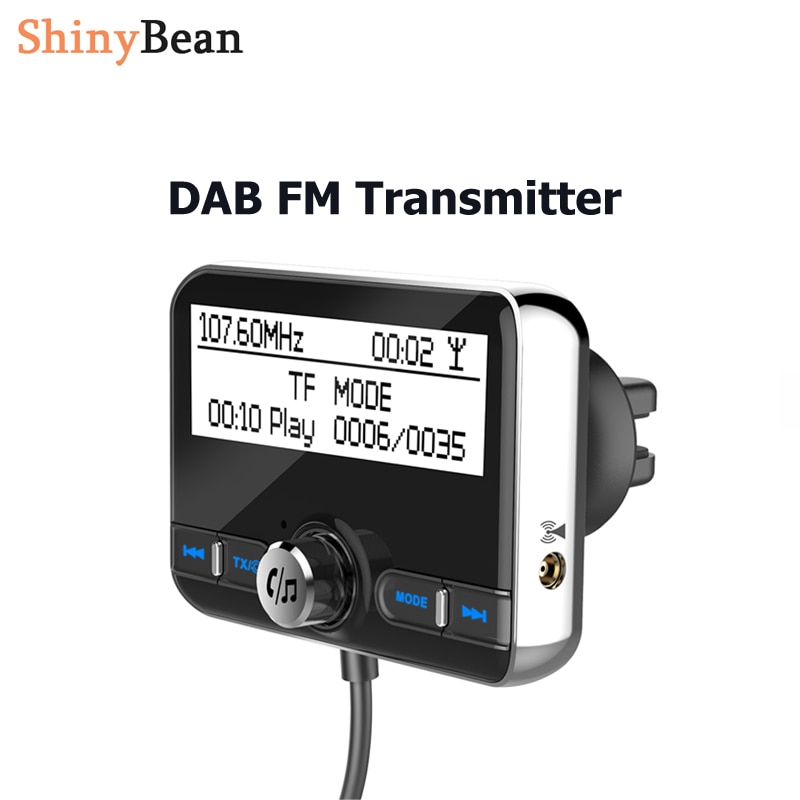 DAB Bluetooth Fm-zender 2.4 "Lcd-scherm Handsfree AUX FM Modulator Multifunctionele Ondersteuning Autolader QC3.0 Met DAB Antenne