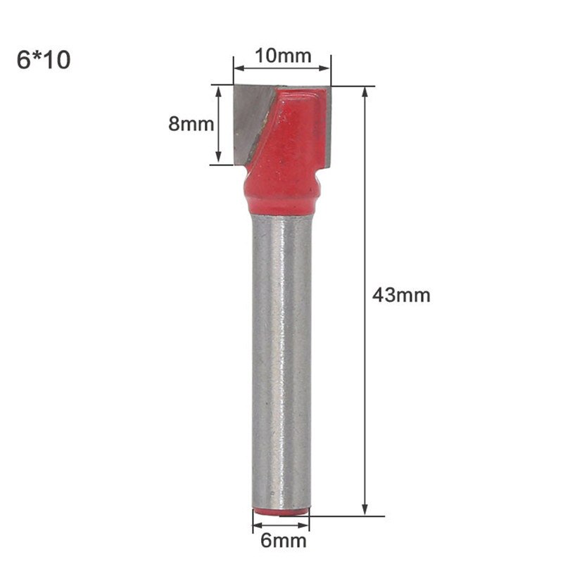 6mm skaft träfräs gravyr kniv skaft fräs bitfräs fräsar träkapning för kvarn träbearbetningsverktyg 10mm-32mm: No1 6 x 10