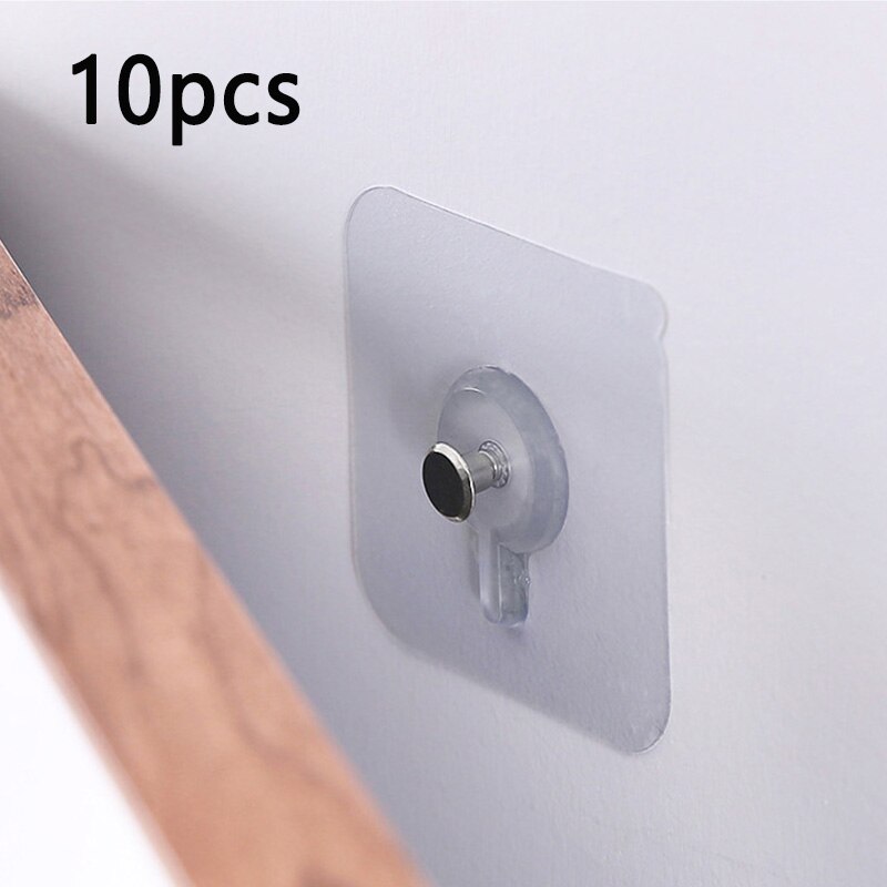 10pcs Punch-Free Non-Marking Screw Stickers Wall Picture Hook Invisible Traceless Hardwall Drywall Picture Hanging Kit: 10pcs-B