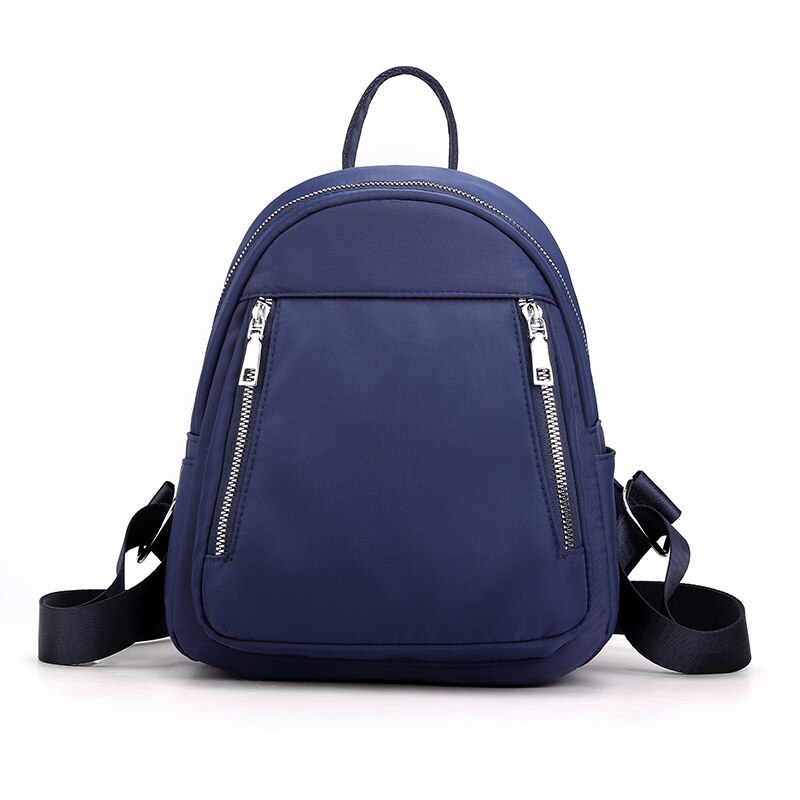 Mochila Oxford informal de viaje para mujer, bolso escolar de nailon impermeable para chicas adolescentes, bolso de hombro grande de de: Azul oscuro