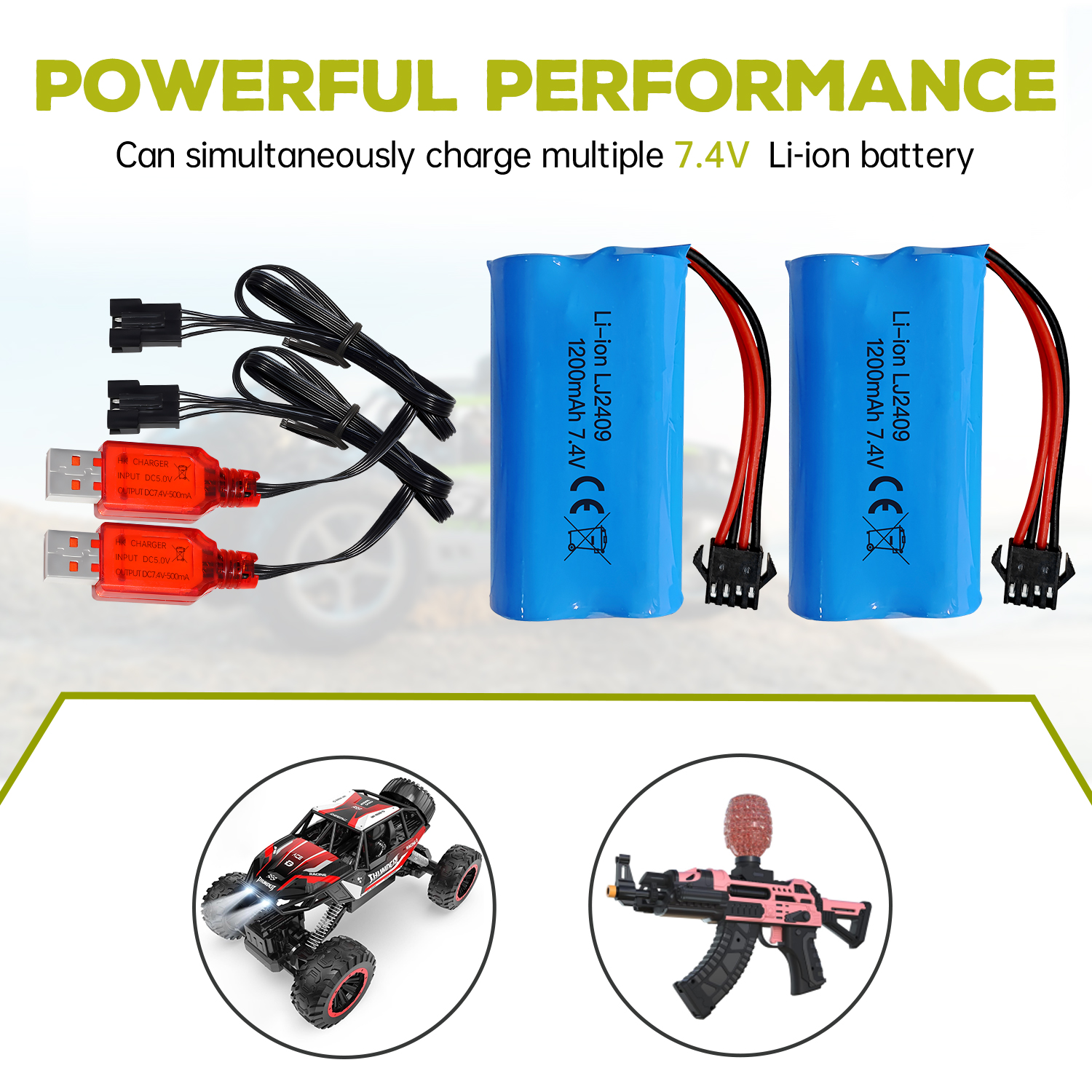 7.4V 1200Mah Lithiumbatterij Met SM-4P 4-Pins Stekker Usb Oplaadkabel Voor Ec08 Rc Boot Rc Auto Model Reservebatterij