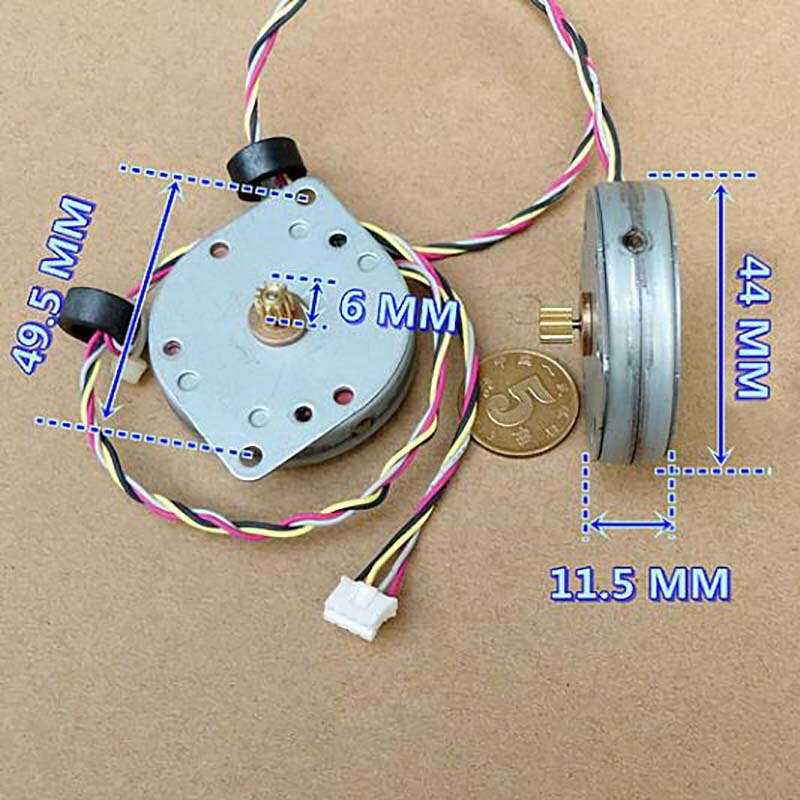 44mm DANAHER Stepper Motor 2-Phase 4-Wire 12V Step Angle 3.6 degree Stepping Micro Motor w/ Copper Gear For Precision instrument