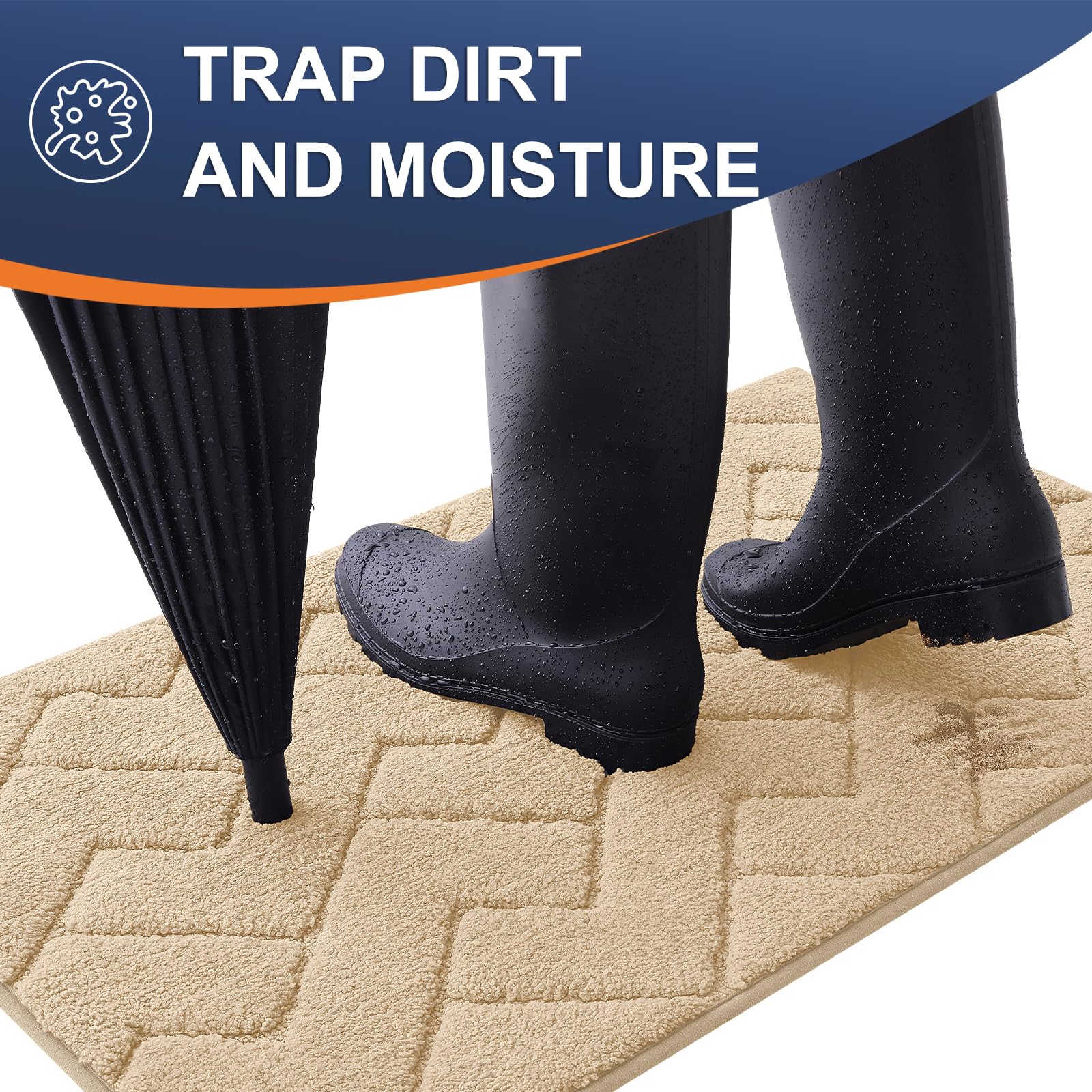 Olanly-Tapete de Porta Impermeável Antiderrapante Interior e Exterior, Welcome Mat para Entrada, Entrada em Casa, Quatro Estações, Livre de Odor