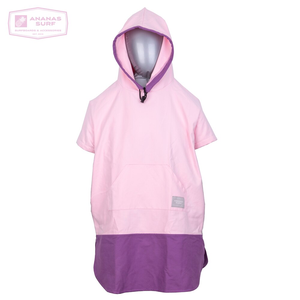 Ananas surf beach poncho unisex barn junior byt våtdräkt dräkt handduk surfstil: Rosa s storlek