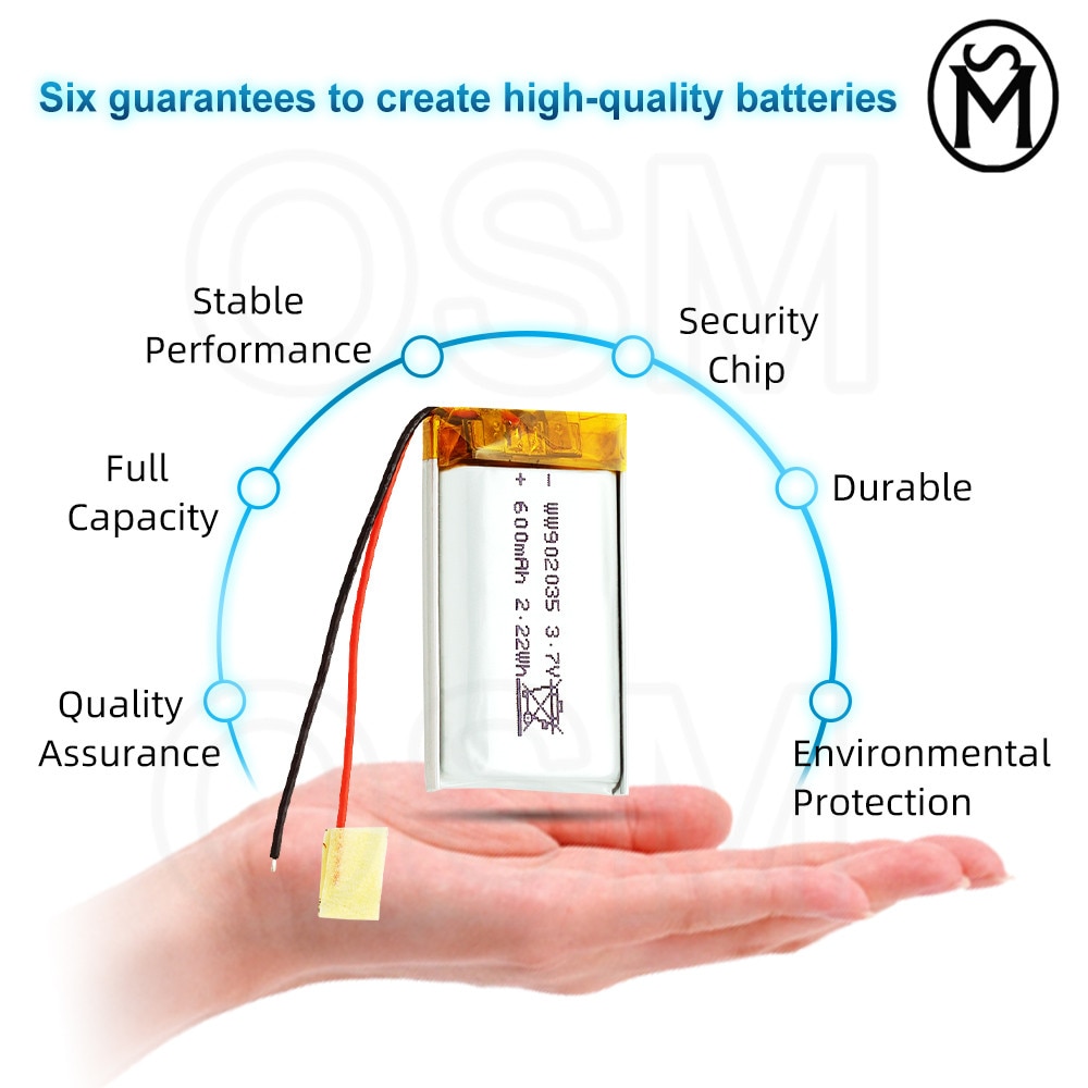 OSM 1oder2oder4 stücke Li-Po Batterie Modell 902035 600-mah langlebige 500 mal geeignet für Elektronische produkte und Digitale produkte